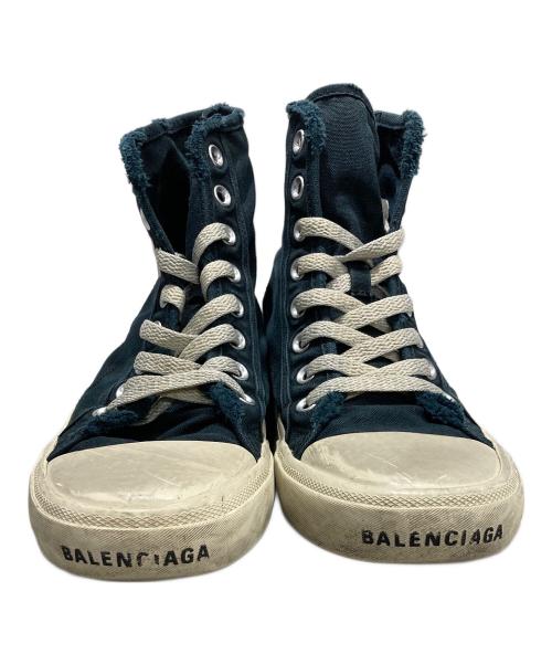 BALENCIAGA（バレンシアガ）BALENCIAGA (バレンシアガ) ダメージ加工ハイカットスニーカー ネイビー サイズ:41の古着・服飾アイテム