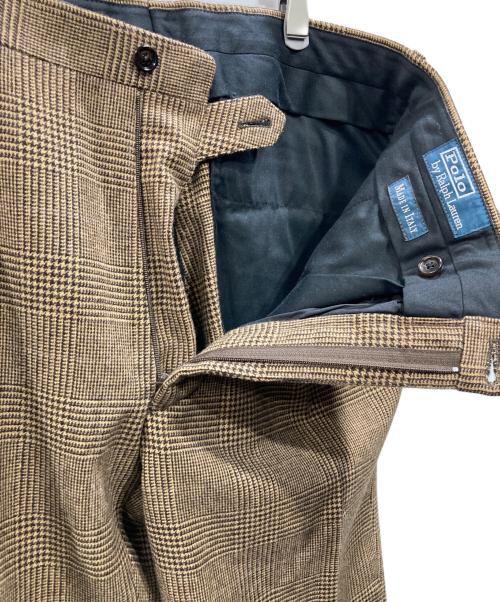 POLO RALPH LAUREN（ポロ・ラルフローレン）POLO RALPH LAUREN (ポロ・ラルフローレン) グレンチェック柄ウールセットアップ ブラウン サイズ:42S/52Sの古着・服飾アイテム