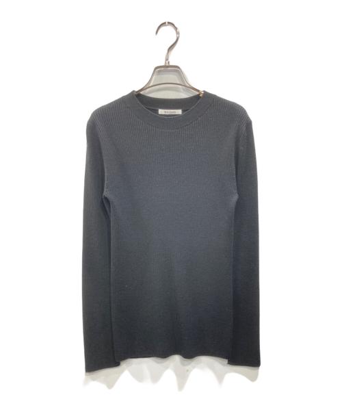 Whim Gazette（ウィムガゼット）Whim Gazette (ウィムガゼット) リブニットクループルオーバー ブラック サイズ:Fの古着・服飾アイテム
