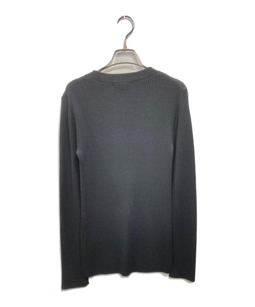 Whim Gazette（ウィムガゼット）Whim Gazette (ウィムガゼット) リブニットクループルオーバー ブラック サイズ:Fの古着・服飾アイテム