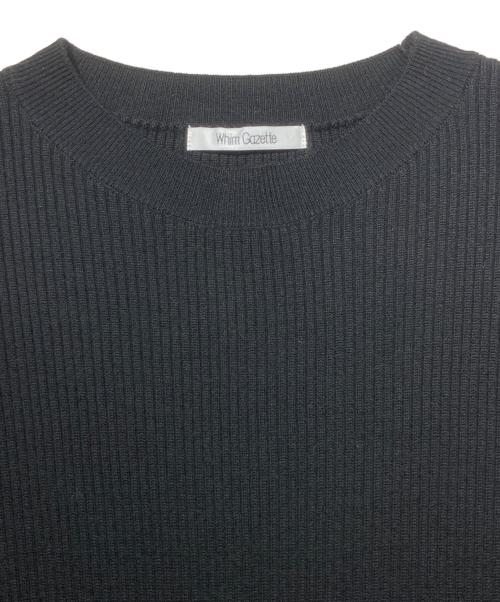 Whim Gazette（ウィムガゼット）Whim Gazette (ウィムガゼット) リブニットクループルオーバー ブラック サイズ:Fの古着・服飾アイテム