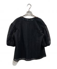 BALLSEY（ボールジィ）の古着「スライトリーレース パフスリーブブラウス」｜ブラック