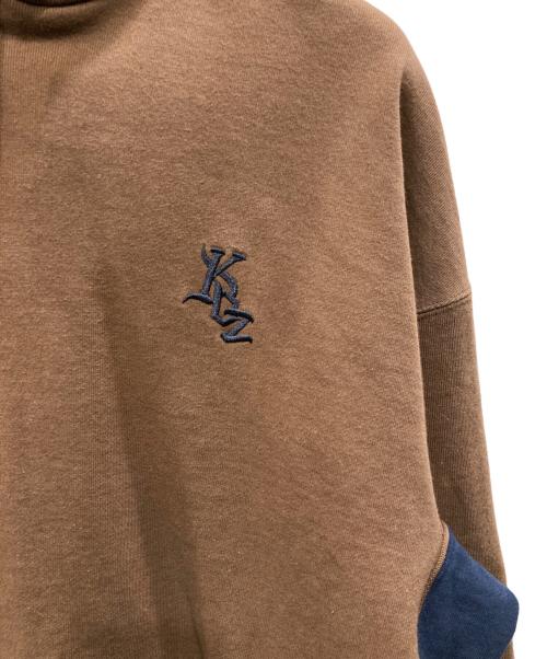 KEBOZ（ケボズ）KEBOZ (ケボズ) ツートーンスウェットフーディー ブラウン サイズ:Mの古着・服飾アイテム