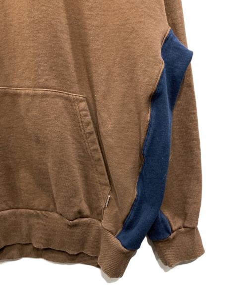 KEBOZ（ケボズ）KEBOZ (ケボズ) ツートーンスウェットフーディー ブラウン サイズ:Mの古着・服飾アイテム