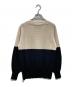 自由区 (ジユウク) ピュアカシミヤ バイカラー プルオーバー ニット アイボリー×ブラック サイズ:32：6000円