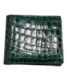 BOTTEGA VENETA（ボッテガベネタ）の古着「クロコダイル2つ折り財布」｜グリーン