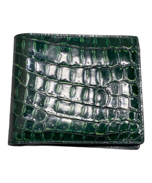 BOTTEGA VENETA（ボッテガベネタ）BOTTEGA VENETA (ボッテガベネタ) クロコダイル2つ折り財布 グリーン サイズ:-の古着・服飾アイテム