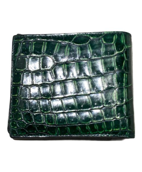 BOTTEGA VENETA（ボッテガベネタ）BOTTEGA VENETA (ボッテガベネタ) クロコダイル2つ折り財布 グリーン サイズ:-の古着・服飾アイテム