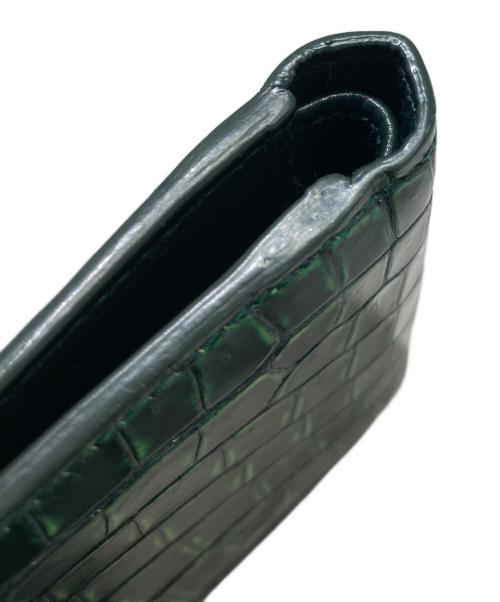 BOTTEGA VENETA（ボッテガベネタ）BOTTEGA VENETA (ボッテガベネタ) クロコダイル2つ折り財布 グリーン サイズ:-の古着・服飾アイテム