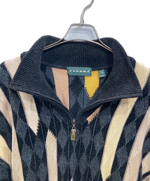 TUNDRA（ツンドラ）TUNDRA (ツンドラ) ハーフジップニット ブラック サイズ:Lの古着・服飾アイテム
