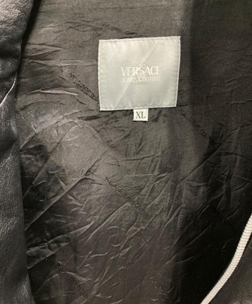 VERSACE JEANS COUTURE（ヴェルサーチ ジーンズクチュール）VERSACE JEANS COUTURE (ヴェルサーチ ジーンズクチュール) レザージャケット ブラック サイズ:XLの古着・服飾アイテム