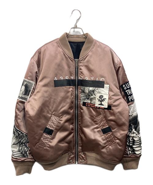 DIESEL（ディーゼル）DIESEL (ディーゼル) リバーシブルMA-1ジャケット ブラック×ピンク サイズ:XLの古着・服飾アイテム