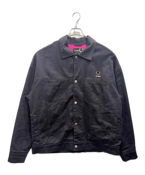 RAF SIMONS（ラフシモンズ）RAF SIMONS (ラフシモンズ) FRED PERRY (フレッドペリー) ライニングプリントデニムジャケット ブラック サイズ:表記なしの古着・服飾アイテム