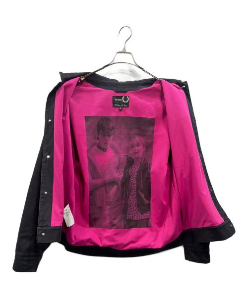 RAF SIMONS（ラフシモンズ）RAF SIMONS (ラフシモンズ) FRED PERRY (フレッドペリー) ライニングプリントデニムジャケット ブラック サイズ:表記なしの古着・服飾アイテム