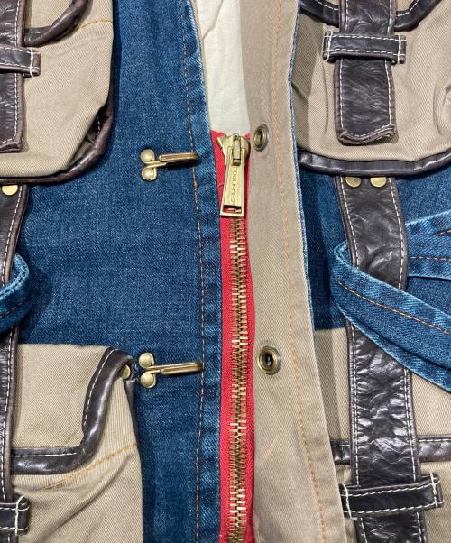 DSQUARED2（ディースクエアード）DSQUARED2 (ディースクエアード) ドッキングミリタリーポーチデニムジャケット インディゴ サイズ:40の古着・服飾アイテム