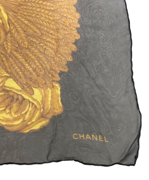 CHANEL（シャネル）CHANEL (シャネル) ヴィンテージタッセル柄シルクスカーフ ブラックの古着・服飾アイテム