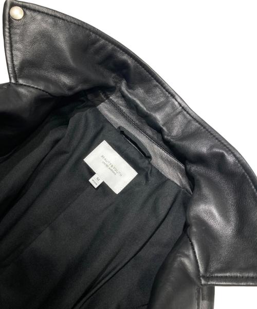 BEAUTY&YOUTH（ビューティーアンドユース）BEAUTY&YOUTH (ビューティーアンドユース) シープレザーダブルライダースジャケット ブラック サイズ:Mの古着・服飾アイテム