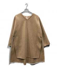 SEA（シー）の古着「ウールダブルフェイスメルトンポンチョ」｜ベージュ