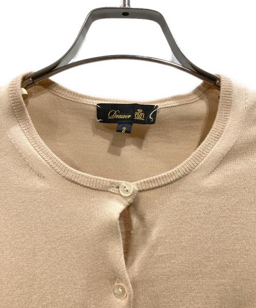 DRAWER（ドゥロワー）DRAWER (ドゥロワー) 16G 7分袖 カーディガン ベージュ サイズ:2の古着・服飾アイテム