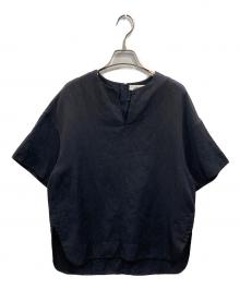 ebure（エブール）の古着「ウール リネン スキッパーブラウス」｜ネイビー