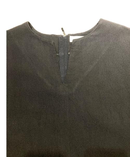 ebure（エブール）EBURE (エブール) ウール リネン スキッパーブラウス ネイビー サイズ:36の古着・服飾アイテム