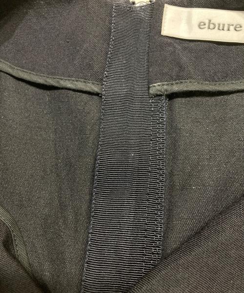 ebure（エブール）EBURE (エブール) ウール リネン スキッパーブラウス ネイビー サイズ:36の古着・服飾アイテム