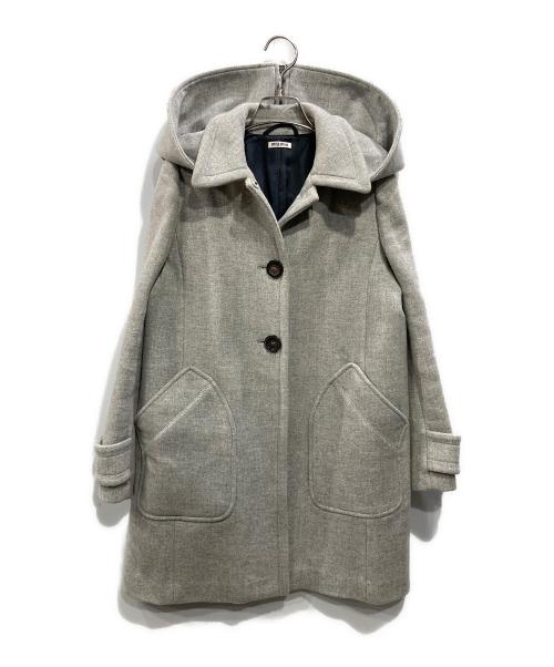 MIU MIU（ミュウミュウ）MIU MIU (ミュウミュウ) フーデッドコート グレー サイズ:SIZE 40の古着・服飾アイテム