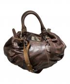 MARNIマルニ）の古着「ギャザーレザー2WAYショルダーバッグ」｜ブラウン