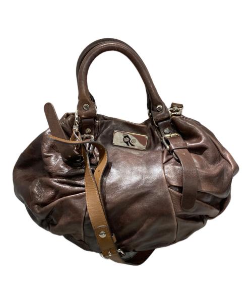 MARNI（マルニ）MARNI (マルニ) ギャザーレザー2WAYショルダーバッグ ブラウンの古着・服飾アイテム