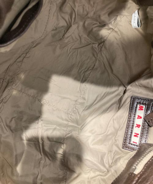 MARNI（マルニ）MARNI (マルニ) ギャザーレザー2WAYショルダーバッグ ブラウンの古着・服飾アイテム
