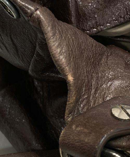 MARNI（マルニ）MARNI (マルニ) ギャザーレザー2WAYショルダーバッグ ブラウンの古着・服飾アイテム