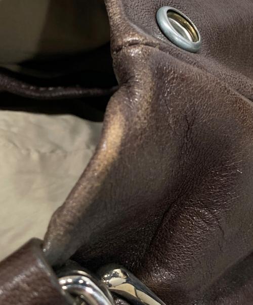 MARNI（マルニ）MARNI (マルニ) ギャザーレザー2WAYショルダーバッグ ブラウンの古着・服飾アイテム