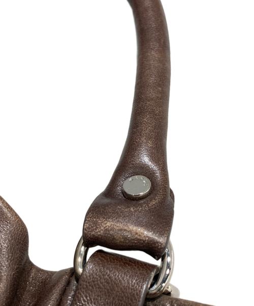 MARNI（マルニ）MARNI (マルニ) ギャザーレザー2WAYショルダーバッグ ブラウンの古着・服飾アイテム