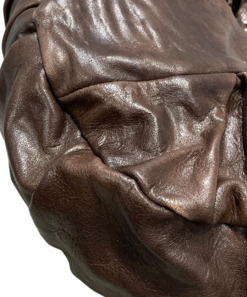 MARNI（マルニ）MARNI (マルニ) ギャザーレザー2WAYショルダーバッグ ブラウンの古着・服飾アイテム