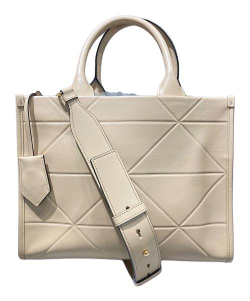 PRADA（プラダ）PRADA (プラダ) シンボルトップステッチショルダーバッグ ピンクベージュ サイズ:-の古着・服飾アイテム