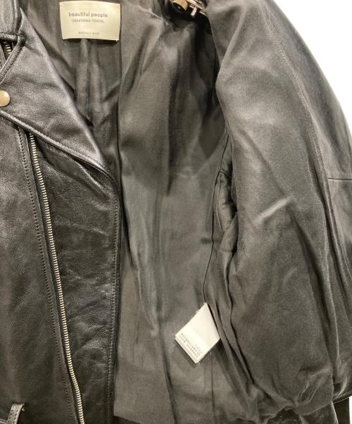 beautiful people（ビューティフルピープル）beautiful people (ビューティフルピープル) シープレザー ダブルライダースジャケット ブラック サイズ:SIZE150の古着・服飾アイテム