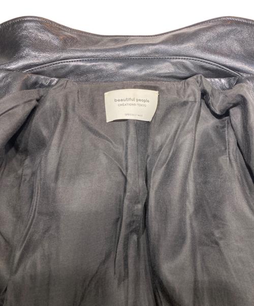 beautiful people（ビューティフルピープル）beautiful people (ビューティフルピープル) シープレザー ダブルライダースジャケット ブラック サイズ:SIZE150の古着・服飾アイテム