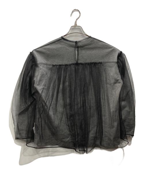 LOHEN（ローヘン）LOHEN (ローヘン) チュールレイヤードジオメトリープリントTシャツ グレー サイズ:Fの古着・服飾アイテム