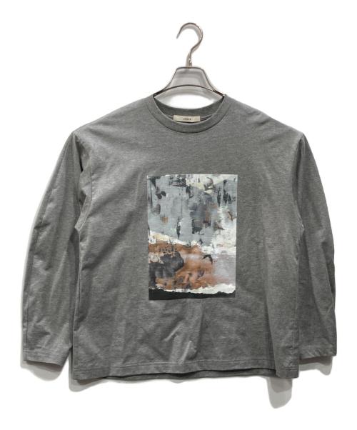 LOHEN（ローヘン）LOHEN (ローヘン) チュールレイヤードジオメトリープリントTシャツ グレー サイズ:Fの古着・服飾アイテム