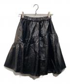 machattマチャット）の古着「エコレザースカート」｜ブラック