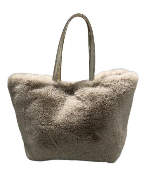 SALON DE ALFURD（サロン・ド・アルファード）SALON DE ALFURD (サロン・ド・アルファード) スマイルエコファートートバッグ ベージュの古着・服飾アイテム