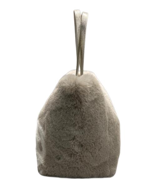 SALON DE ALFURD（サロン・ド・アルファード）SALON DE ALFURD (サロン・ド・アルファード) スマイルエコファートートバッグ ベージュの古着・服飾アイテム