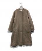 green label relaxingグリーンレーベルリラクシング）の古着「セントデールウール ノーカラー コート」｜ベージュ