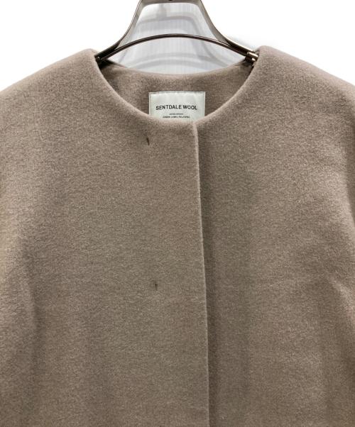 green label relaxing（グリーンレーベルリラクシング）green label relaxing (グリーンレーベルリラクシング) セントデールウール ノーカラー コート ベージュ サイズ:40の古着・服飾アイテム