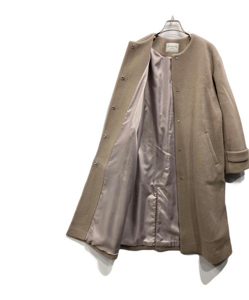 green label relaxing（グリーンレーベルリラクシング）green label relaxing (グリーンレーベルリラクシング) セントデールウール ノーカラー コート ベージュ サイズ:40の古着・服飾アイテム