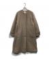 green label relaxing（グリーンレーベルリラクシング）の古着「セントデールウール ノーカラー コート」｜ベージュ