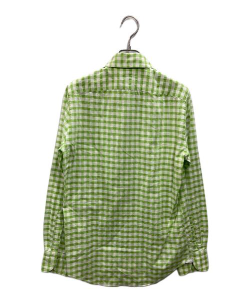 finamore（フィナモレ）Finamore (フィナモレ) ギンガムチェックシャツ グリーン サイズ:Sの古着・服飾アイテム