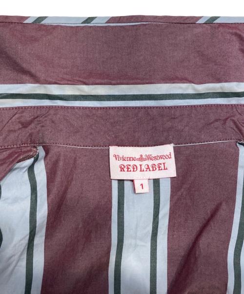 Vivienne Westwood RED LABEL（ヴィヴィアンウエストウッドレッドレーベル）Vivienne Westwood RED LABEL (ヴィヴィアンウエストウッドレッドレーベル) ストライプシャツ ボルドー×グレー サイズ:SIZE 1の古着・服飾アイテム