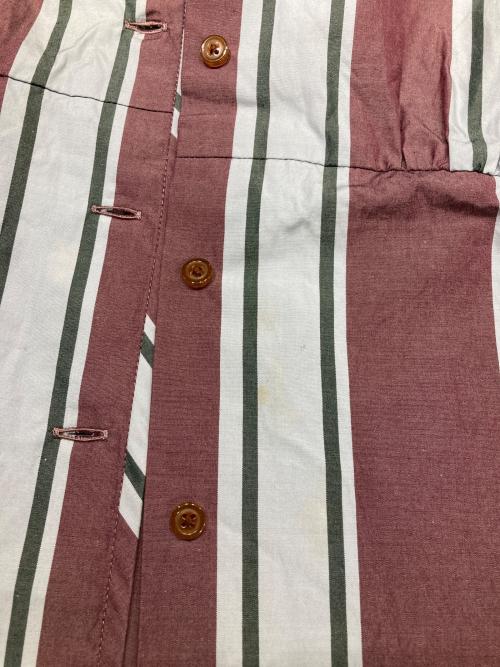 Vivienne Westwood RED LABEL（ヴィヴィアンウエストウッドレッドレーベル）Vivienne Westwood RED LABEL (ヴィヴィアンウエストウッドレッドレーベル) ストライプシャツ ボルドー×グレー サイズ:SIZE 1の古着・服飾アイテム