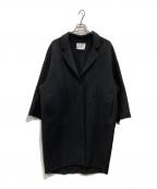 evernavyエバーネイビー）の古着「リバー ロング コクーン ウールコート」｜ブラック